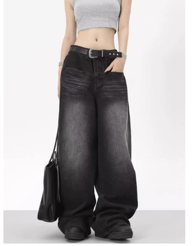 Retro Washed Black Denim Jeans